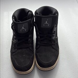 Boys Nike Jordan Black High-Top Sneakers with Suede Finish